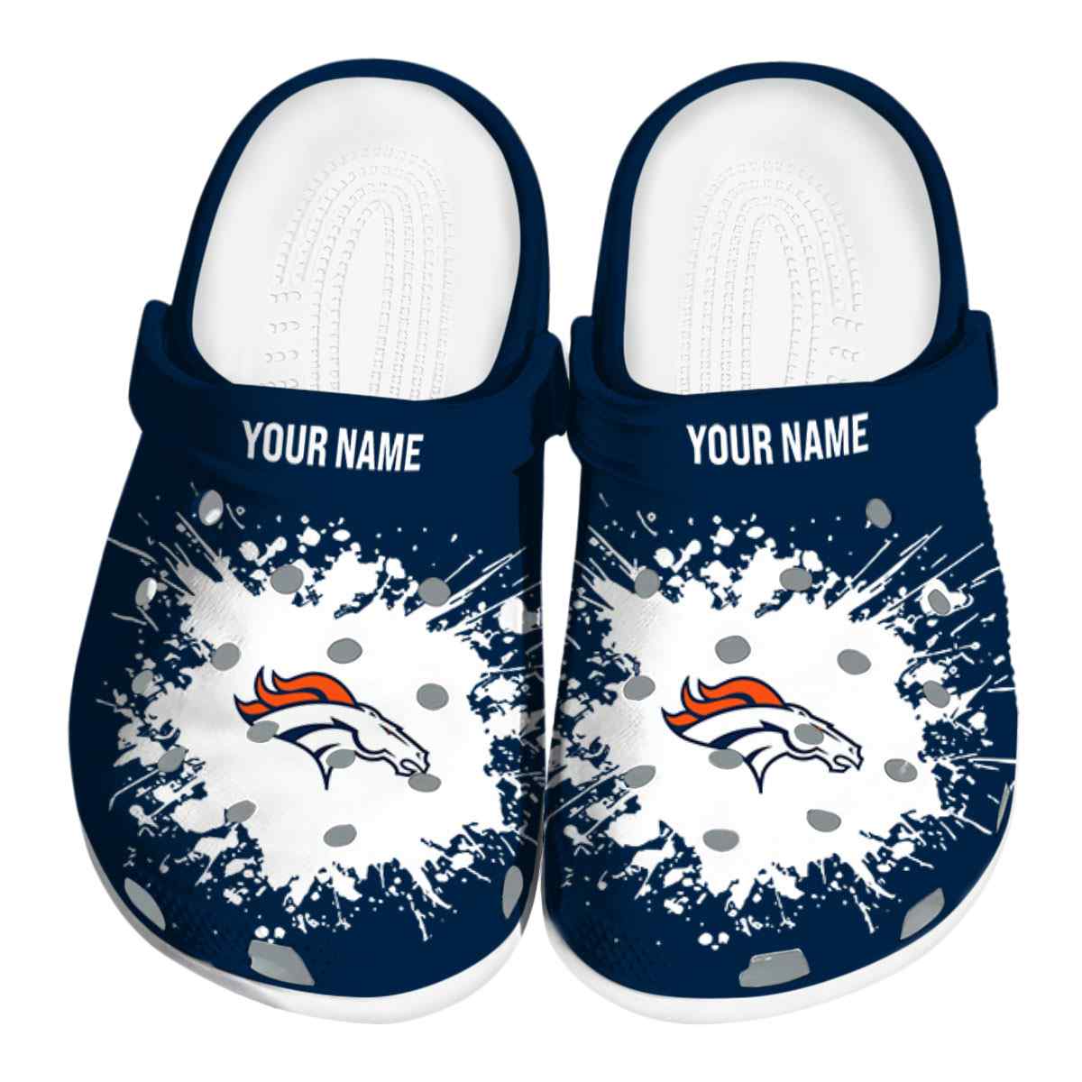 Denver Broncos Contrasting Stripes 2025 Crocs, Denver Broncos Contrasting Crocs Clogs
