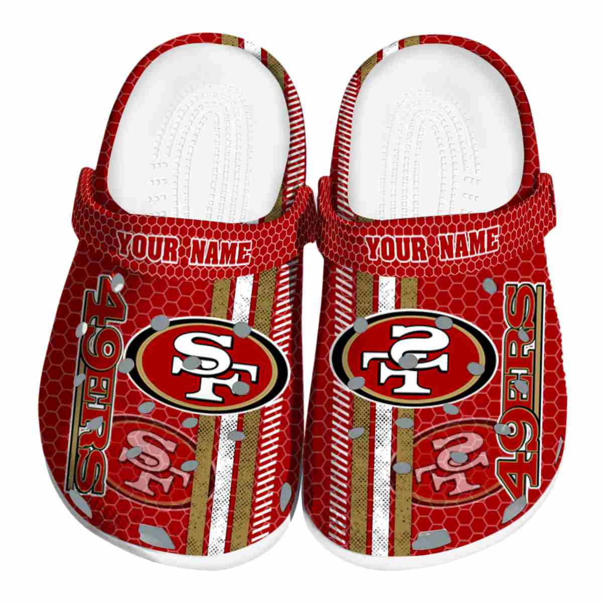 San Francisco 49ers Zigzag Paint Burst 2025 Crocs, San Francisco 49ers Crocs Clogs