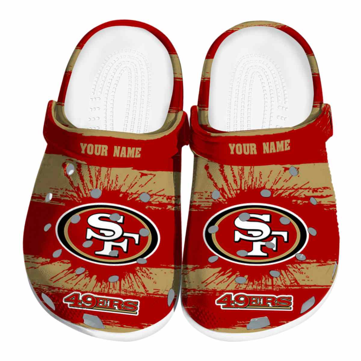 San Francisco 49ers Vertical Stripes 2025 Crocs, San Francisco 49ers Crocs Clogs