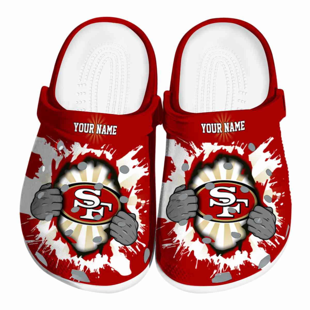 San Francisco 49ers Vibrant Dual-Tone 2025 Crocs, San Francisco 49ers Crocs Clogs