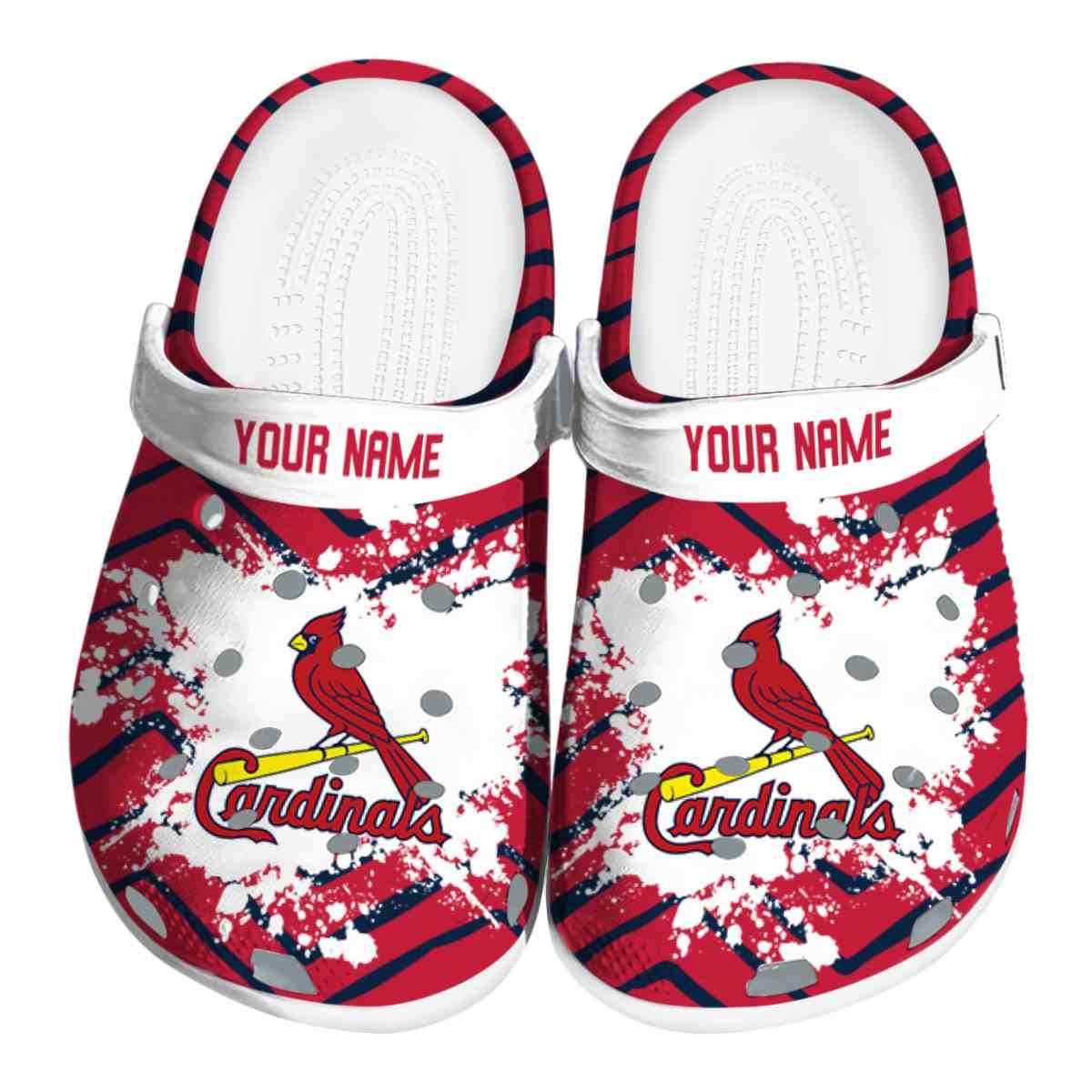 St. Louis Cardinals Zigzag Paint Burst, St. Louis Cardinals Crocs Clogs