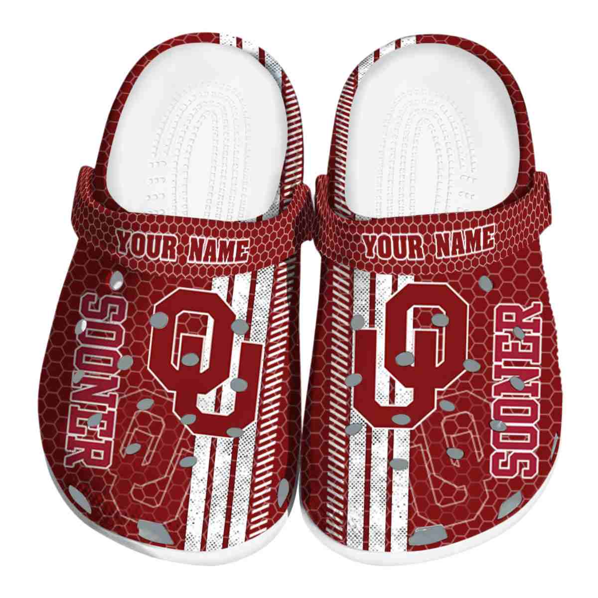 Oklahoma Sooners Contrasting Stripes, Oklahoma Sooners Contrasting Crocs Clogs