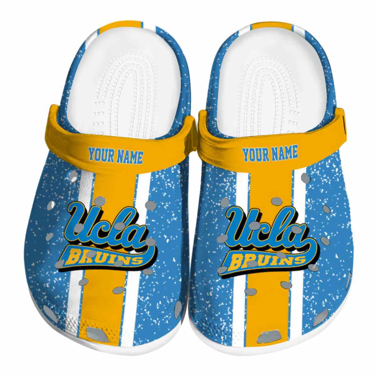 UCLA Bruins Vertical Stripes, UCLA Bruins Vertical Crocs Clogs