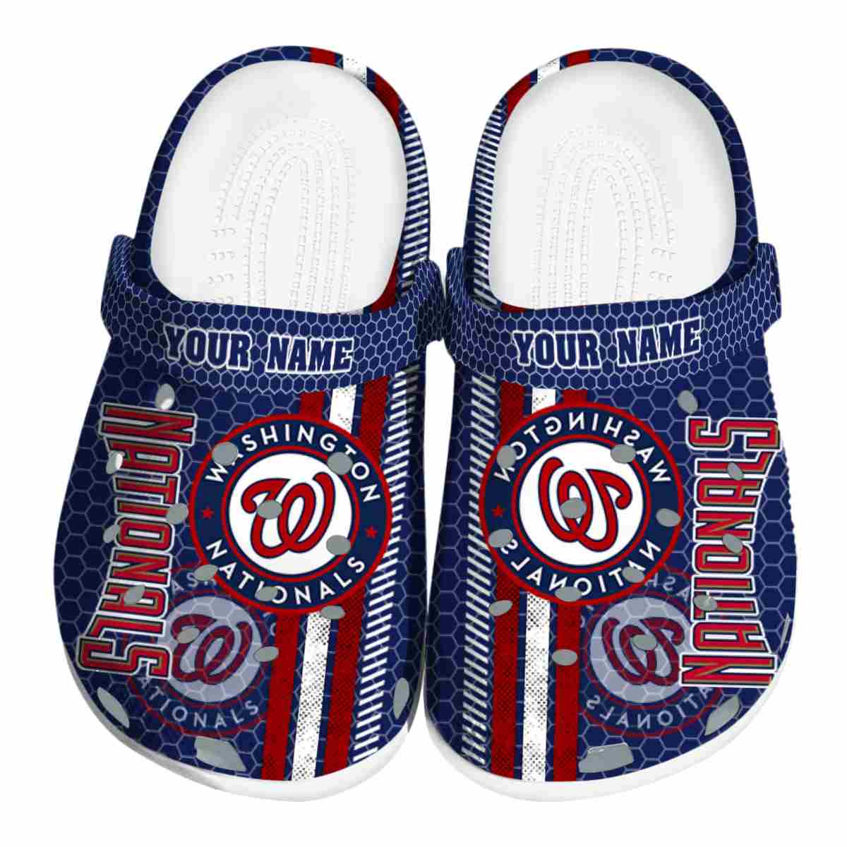 Washington Nationals Contrasting Stripes, Washington Nationals Contrasting Crocs Clogs