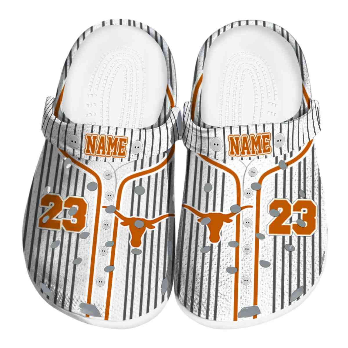 Texas Longhorns Pinstripe Pattern, Texas Longhorns Pinstripe Crocs Clogs