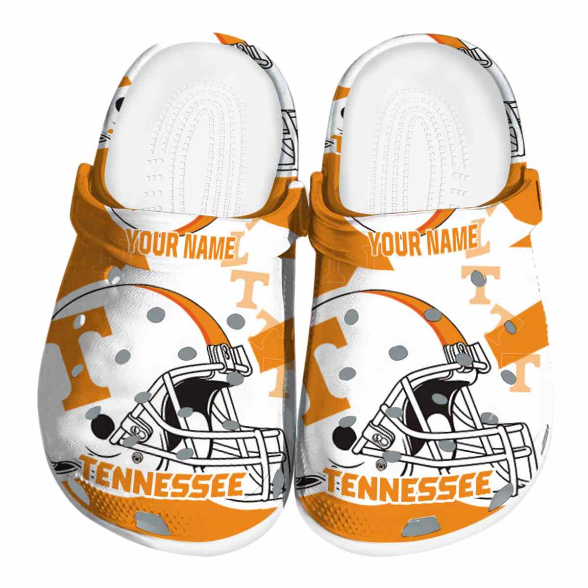 Tennessee Volunteers Football Helmet, Tennessee Volunteers Football Crocs Clogs