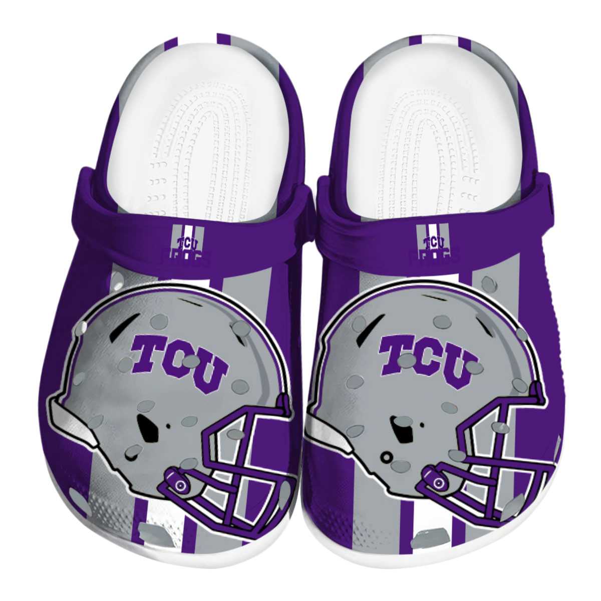 TCU Horned Frogs Helmet Stripes, TCU Horned Frogs Crocs Clogs