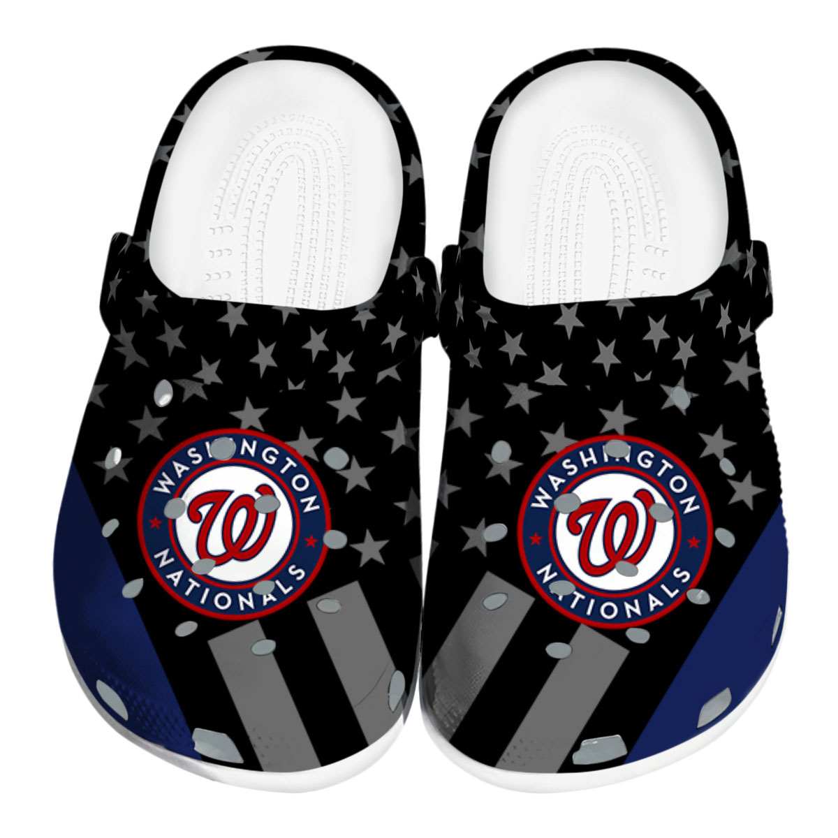 Washington Nationals Stellar Stripes Theme, Washington Nationals Stellar Crocs Clogs
