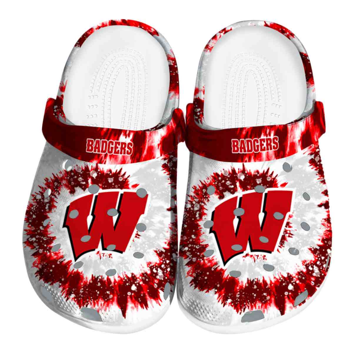 Wisconsin Badgers Radiant Burst Effect, Wisconsin Badgers Radiant Crocs Clogs