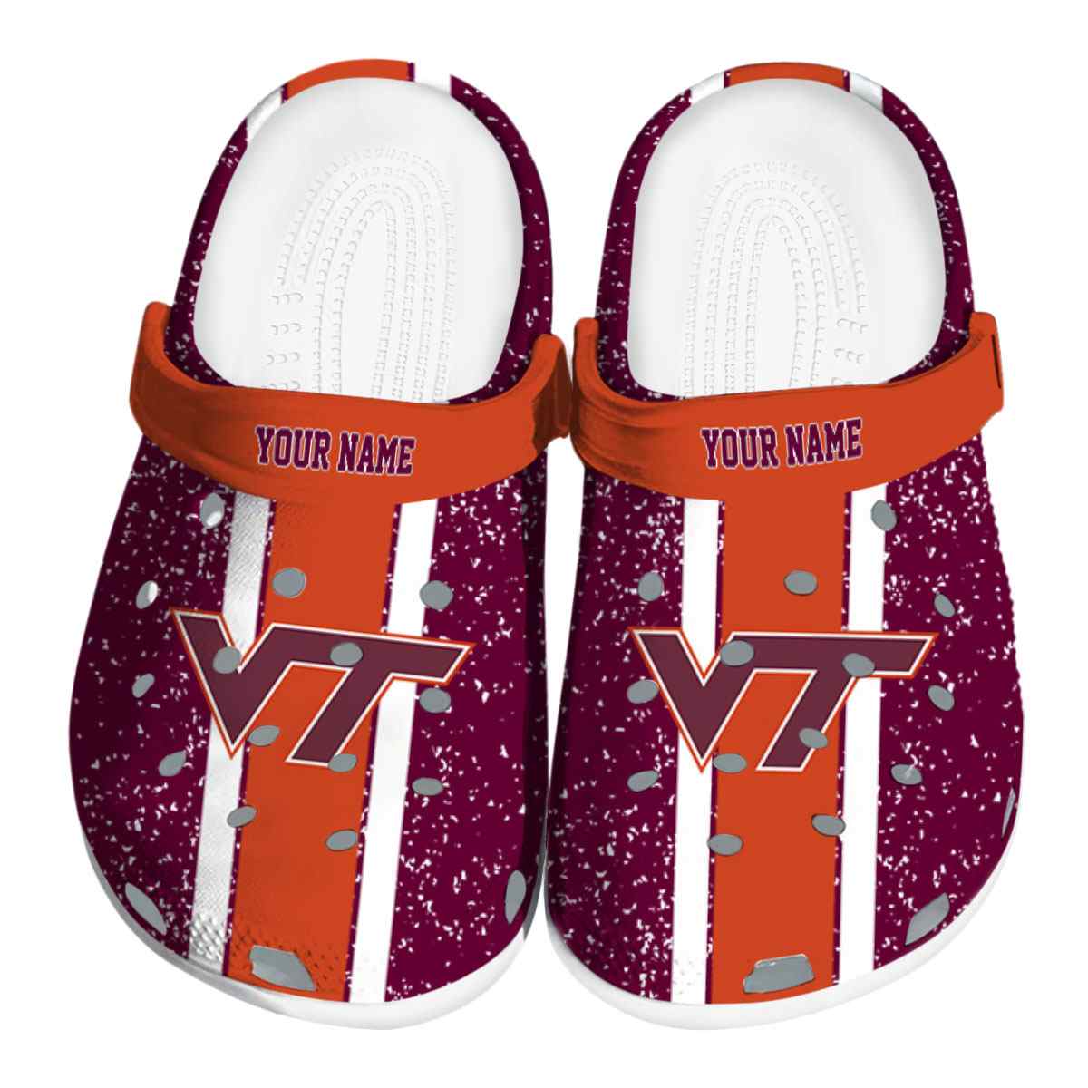Virginia Tech Hokies Vertical Stripes, Virginia Tech Hokies Crocs Clogs