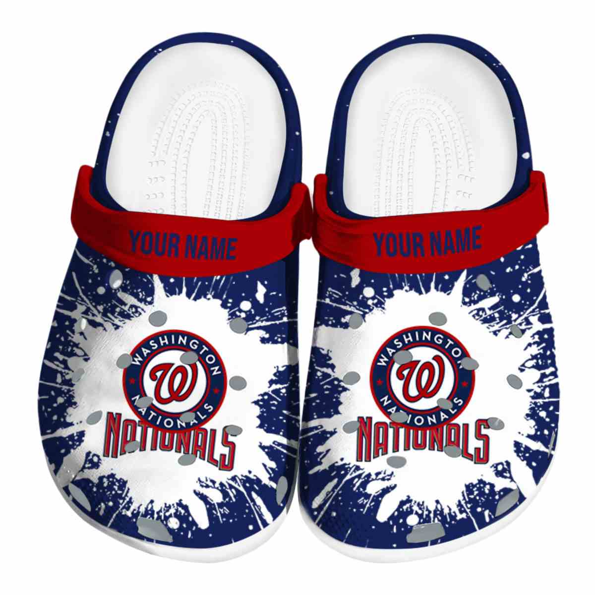 Washington Nationals Splash Art, Washington Nationals Splash Crocs Clogs