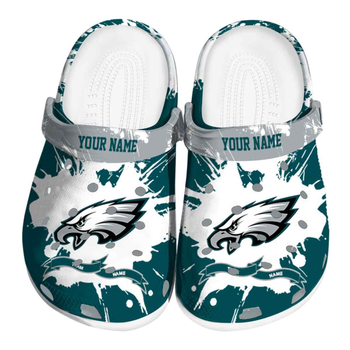 Washington Commanders Zigzag Paint Burst 2025 Crocs, Washington Commanders Zigzag Crocs Clogs