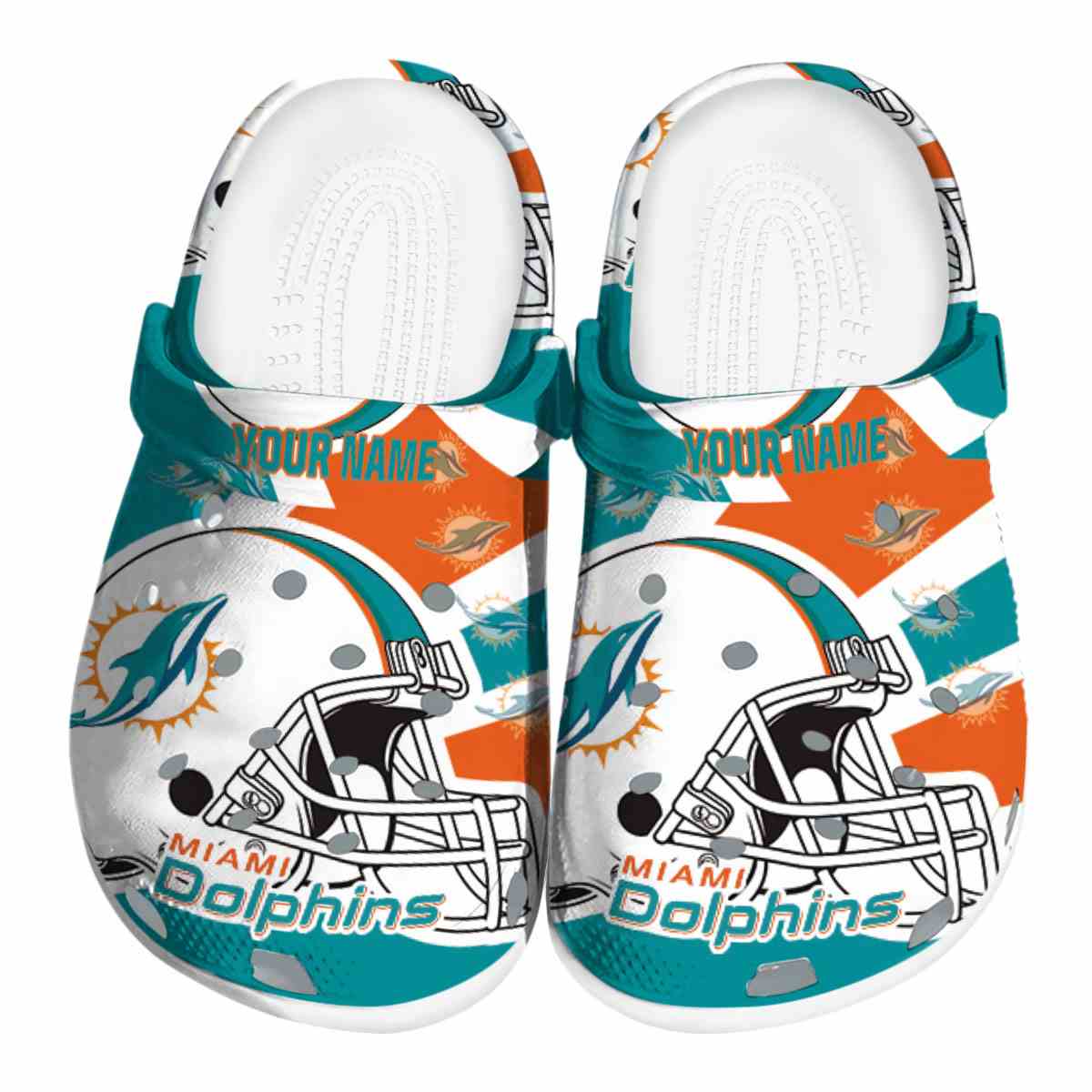 Miami Dolphins Stellar Stripes Theme 2025 Crocs, Miami Dolphins Stellar Crocs Clogs
