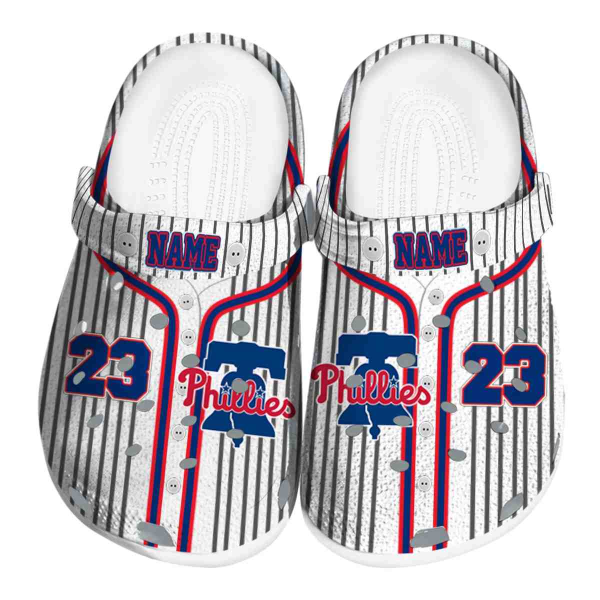 Philadelphia Phillies Pinstripe Pattern, Philadelphia Phillies Pinstripe Crocs Clogs