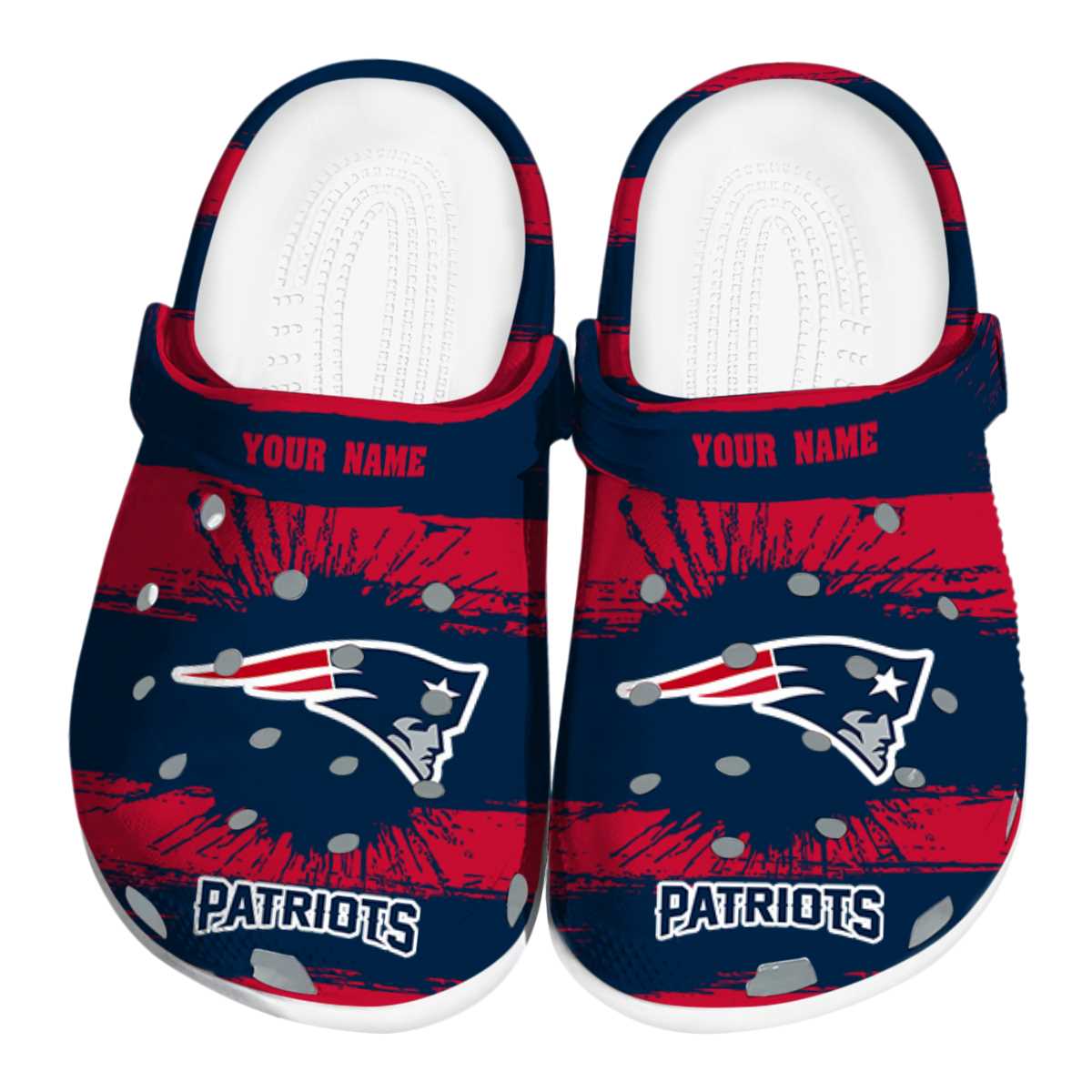 New England Patriots Splatter 2025 Crocs, New England Patriots Crocs Clogs
