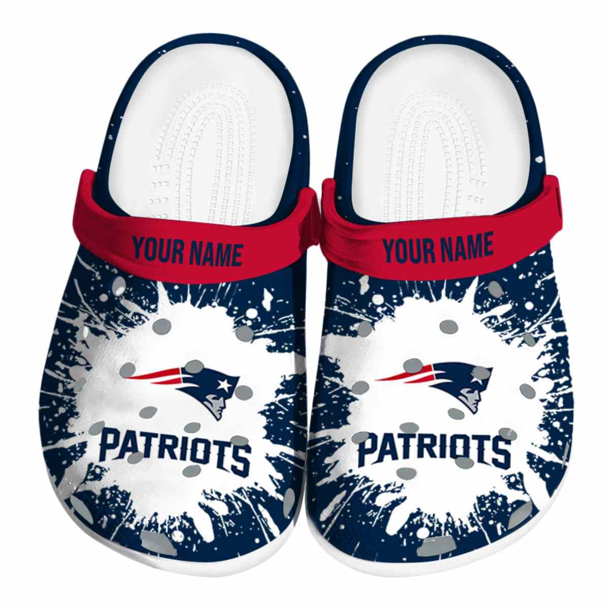 New England Patriots Star 2025 Crocs, New England Patriots Crocs Clogs