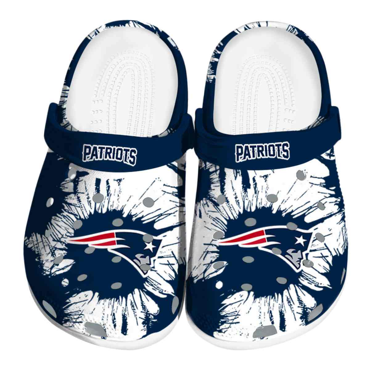 New England Patriots Cracked Texture 2025 Crocs, New England Patriots Crocs Clogs