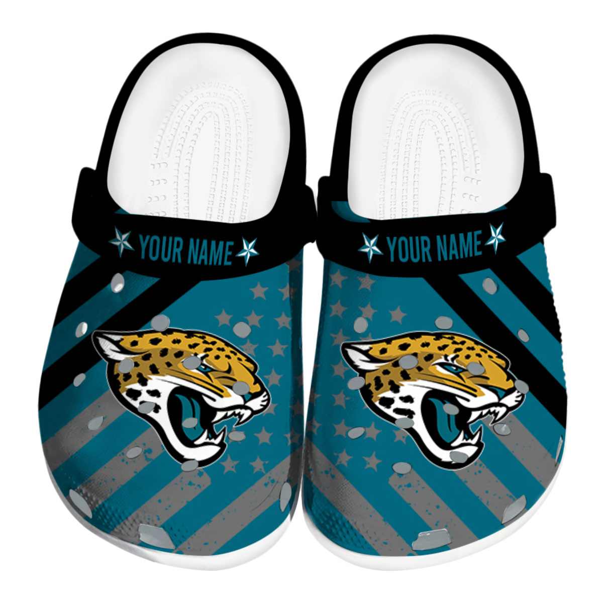 Jacksonville Jaguars Splatter Pattern 2025 Crocs, Jacksonville Jaguars Splatter Crocs Clogs