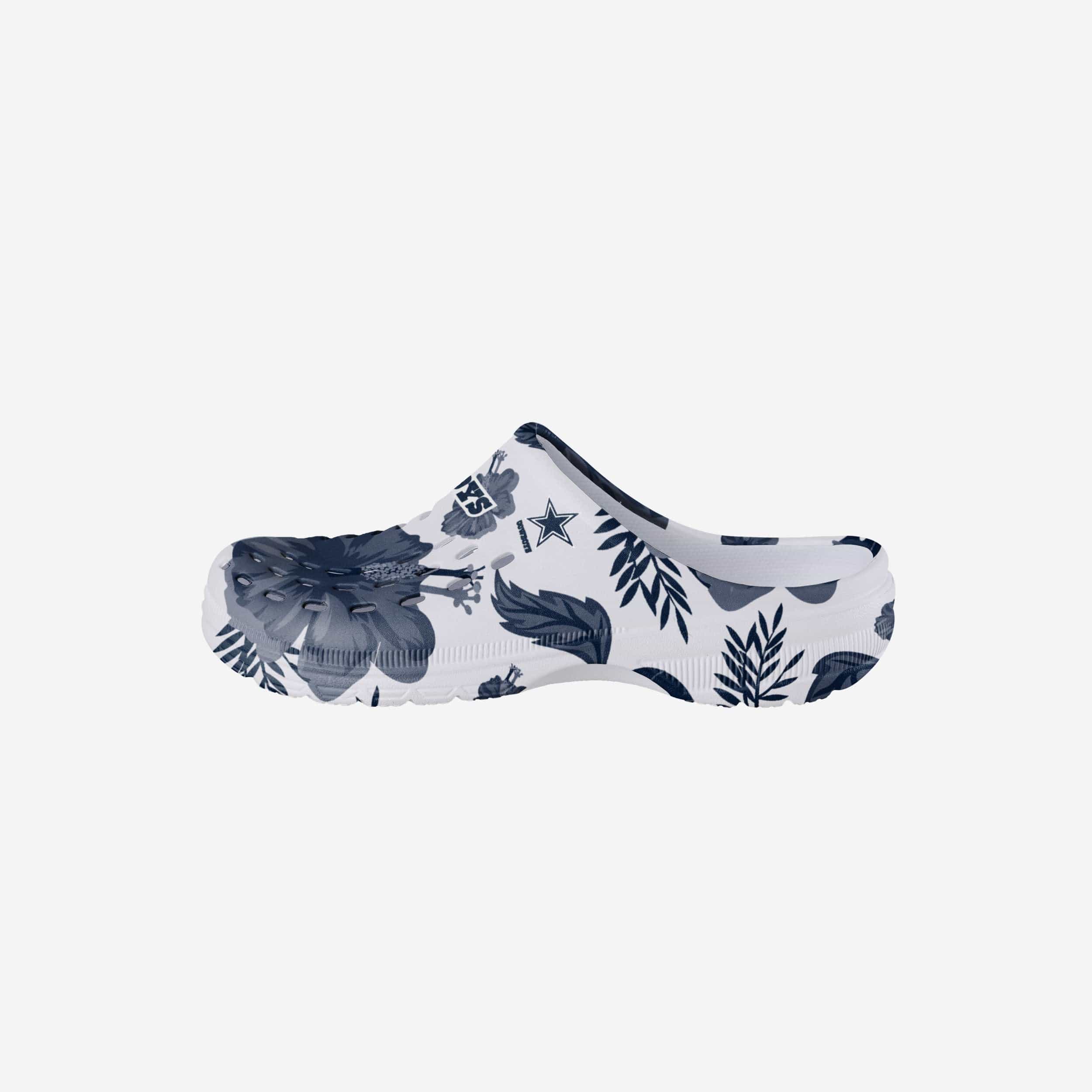 Las Vegas Raiders Womens Floral White Clog 2025 Crocs, Las Vegas Raiders Crocs Clogs
