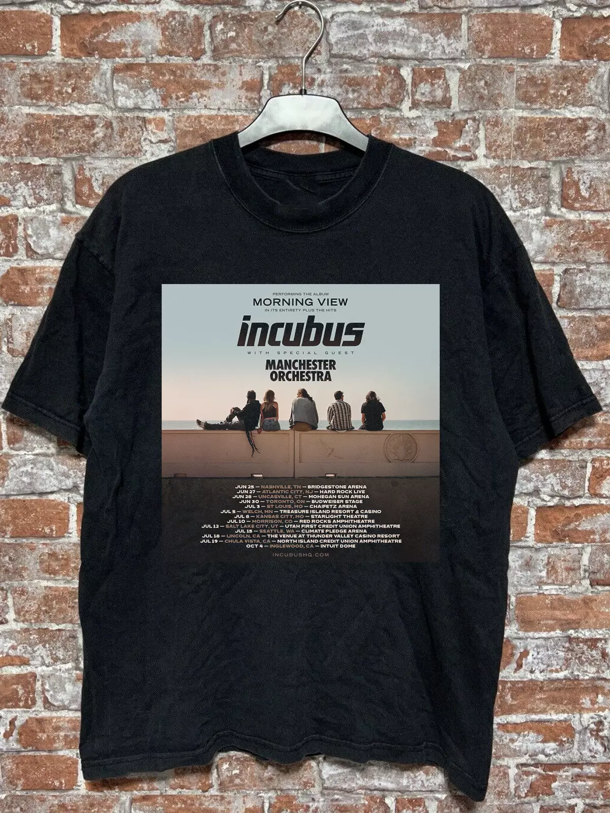 Shirt Incubus Band Morning View + The Hits Tour 2025