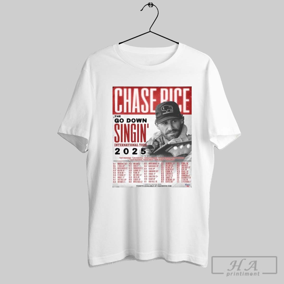 Chase Rice The Go Down Singin International Tour 2025 Tennessee Usa Shirt