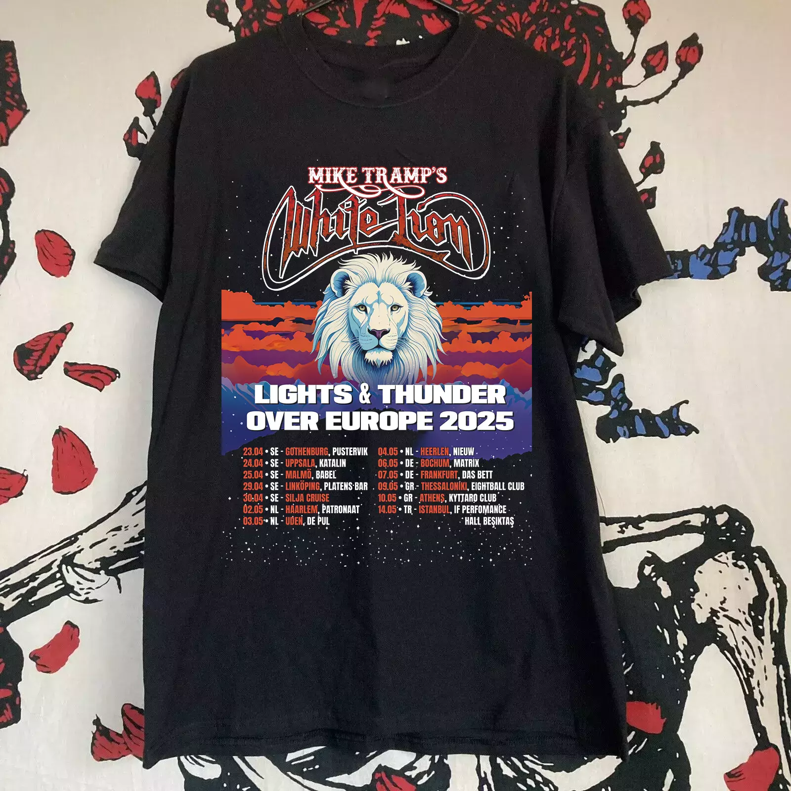 Mike Tramp White Lion Band Lights Thunder Tour 2025 Shirt Fh11