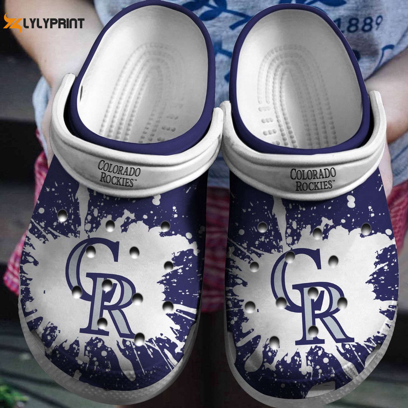 MLB Colorado Rockies White-Blue Fan Baseball Perfect for Rockies Fans Crocs Clogs For Men Women and Kids