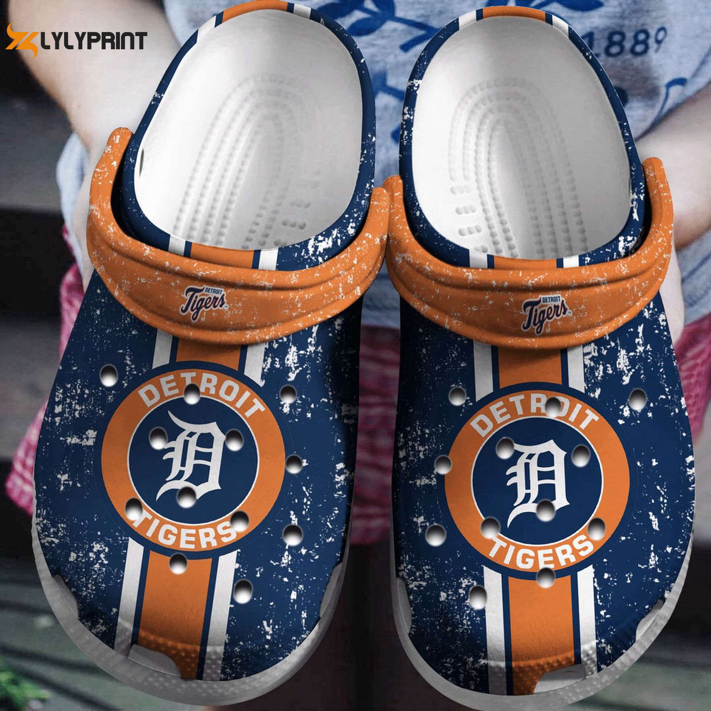 MLB Detroit Tigers Navy Baseball Fan, Detroit Tigers Crocs Clogs For Men Women and Kids