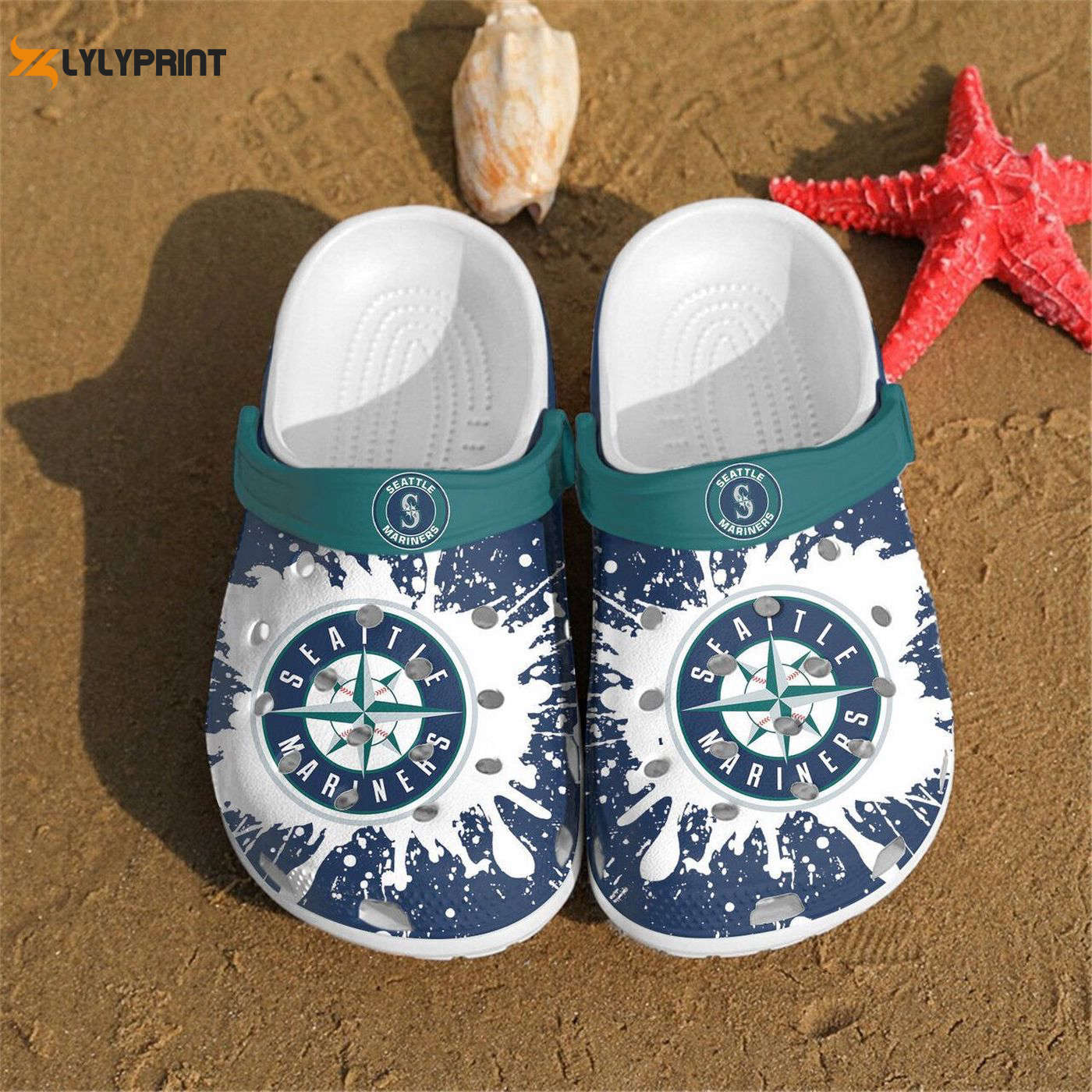 Show Your Love for the Seattle Mariners with Rubber Perfect MLB 102 Crocs Clogs For Men Women and Kids