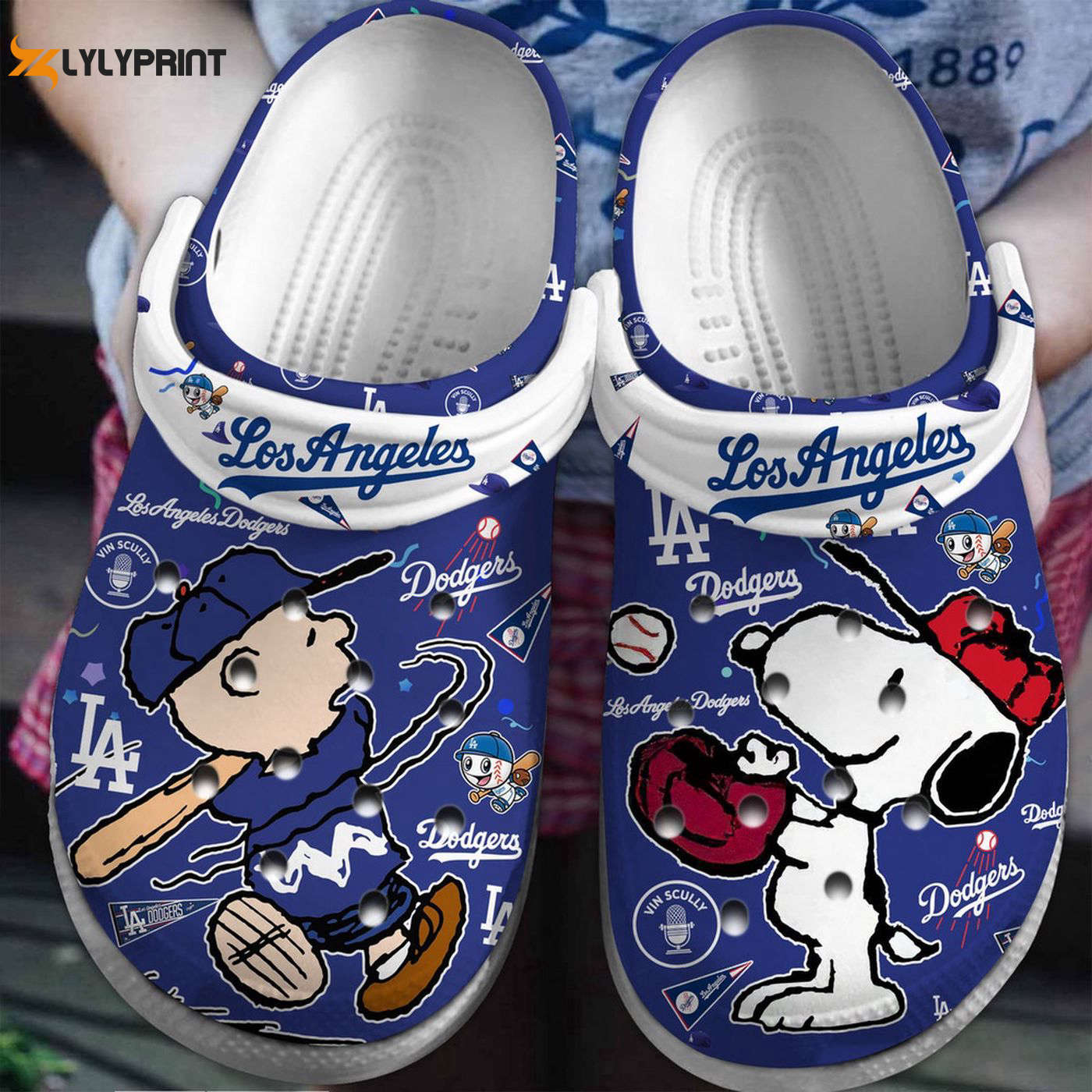 MLB Los Angeles Dodgers CartoonComfortable Crocs Clogs For Men Women and Kids