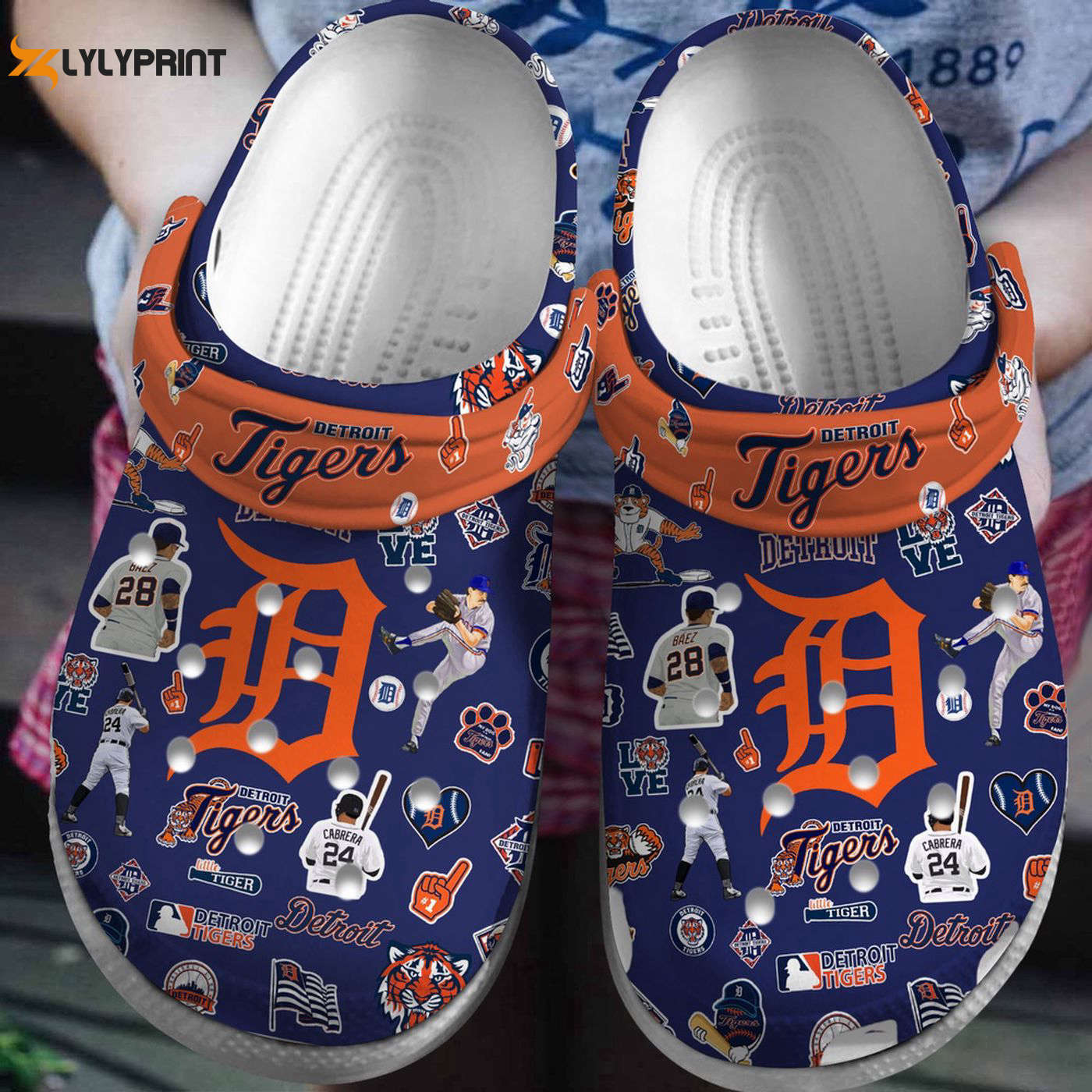 MLB Detroit Tigers Fan MLB Crocband, Detroit Tigers Crocs Clogs For Men Women and Kids