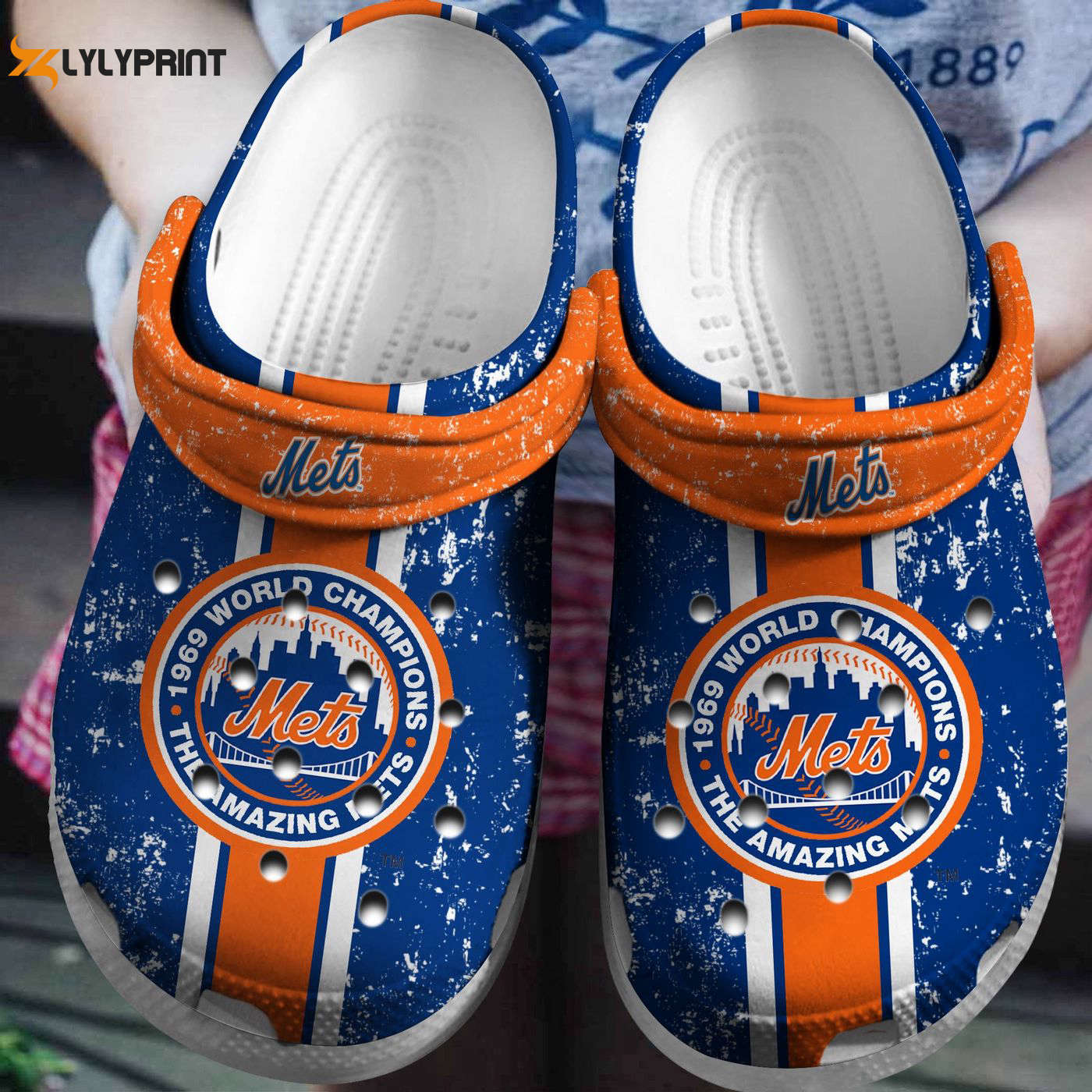 1969 World Champs Hot MLB Team New York Mets Amazing Mets Crocs Clogs For Men Women and Kids