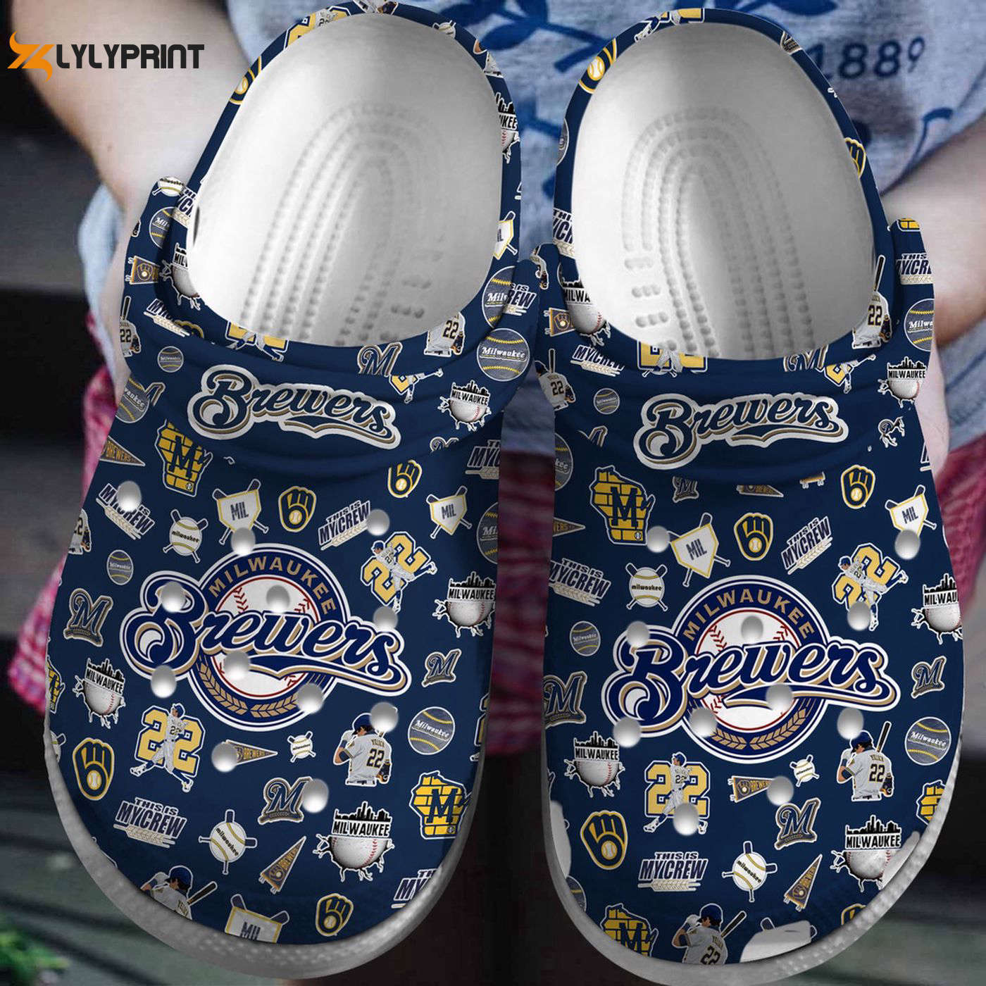 MLB Milwaukee Brewers Comfortable Official Fan MLB Crocs Clogs For Men Women and Kids