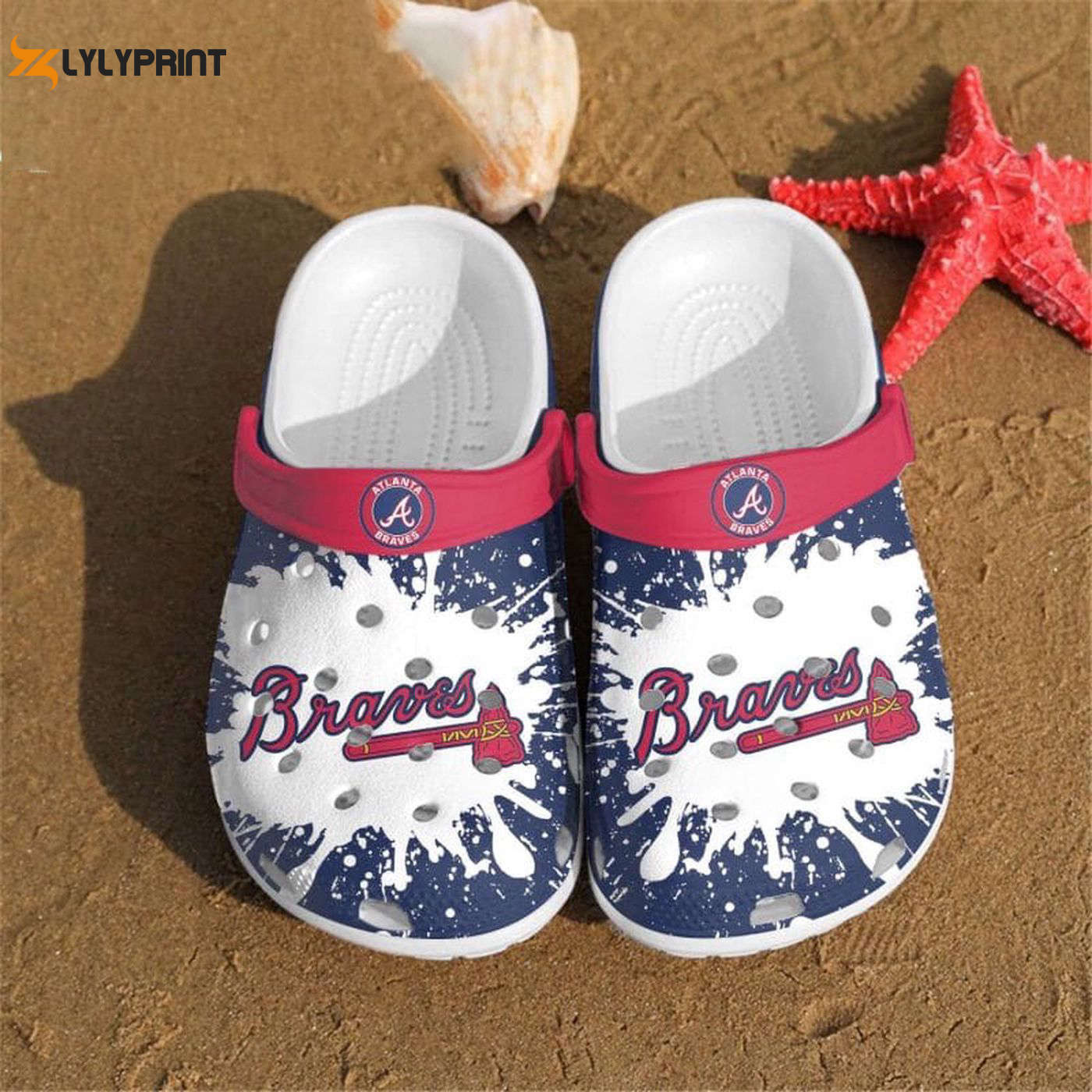 MLB Atlanta Braves Crocband Official Braves Merchandise Crocs Clogs For Men Women and Kids