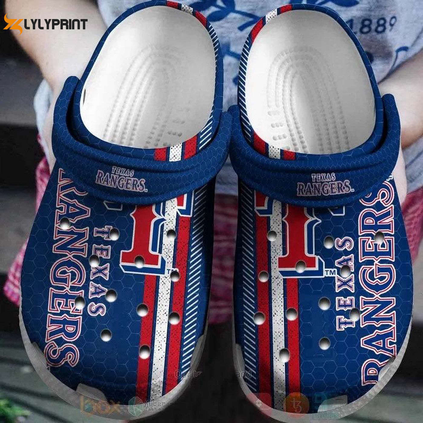 Texas Rangers Blue Official MLB for Fanatics Crocs Clogs For Men Women and Kids