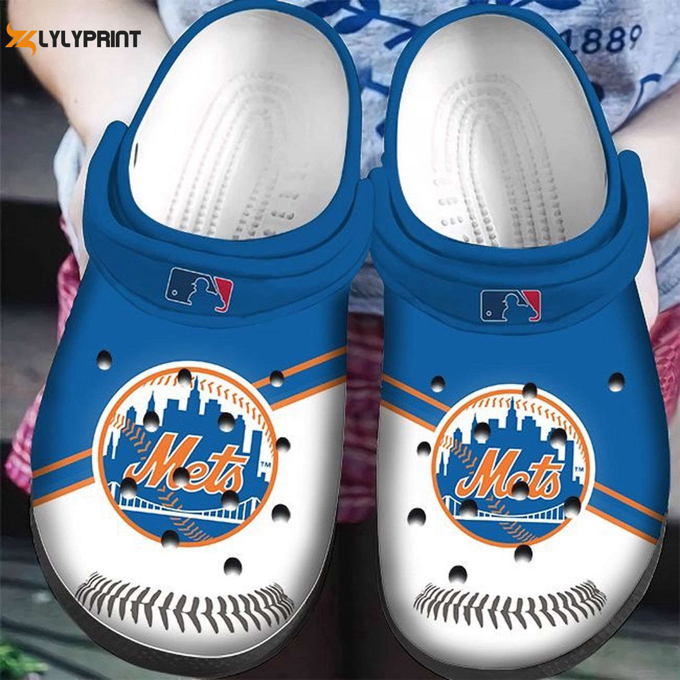 NY Mets Blue Shoe MLB Crocband, NY Mets Blue Crocs Clogs For Men Women and Kids