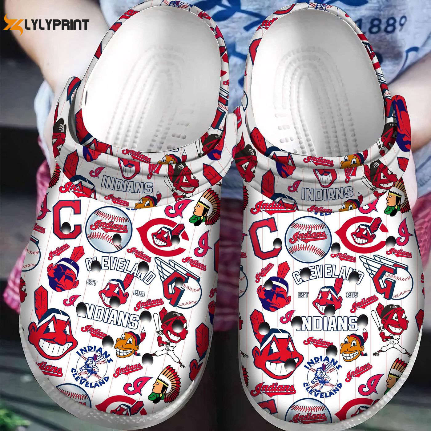 Cleveland Indians MLB Official Merch Crocs Clogs For Men Women and Kids