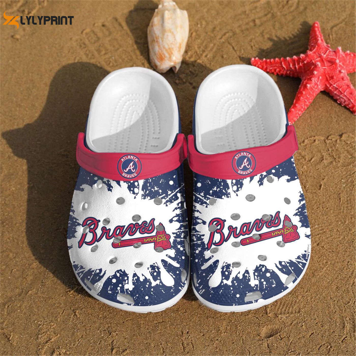 Atlanta Braves MLB Crocband for Ultimate Team Support, Atlanta Braves Crocs Clogs For Men Women and Kids