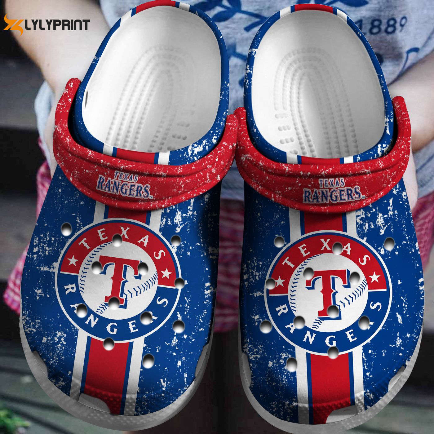 Texas Rangers White Blue MLB Team Collection Crocs Clogs For Men Women and Kids