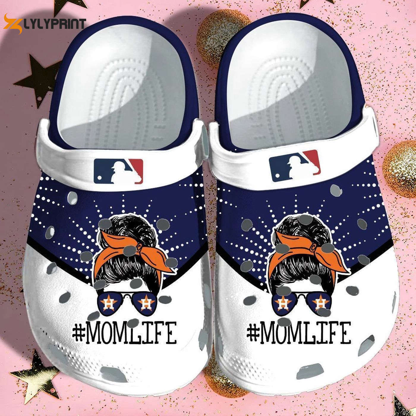 Show Your Astros Pride with MLB Mom Life RubberPerfect Houston Astros s Crocs Clogs For Men Women and Kids