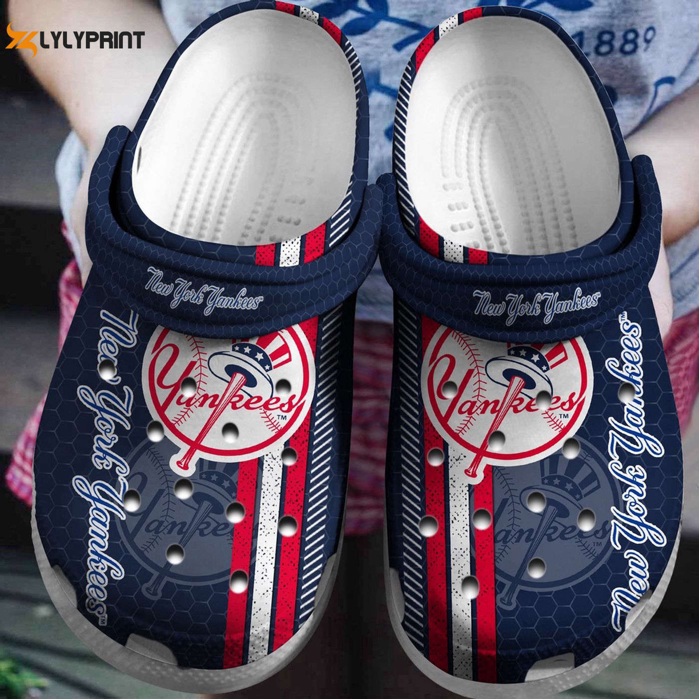 MLB New York Yankees Navy Perfect Fan Baseball Gear Crocs Clogs For Men Women and Kids