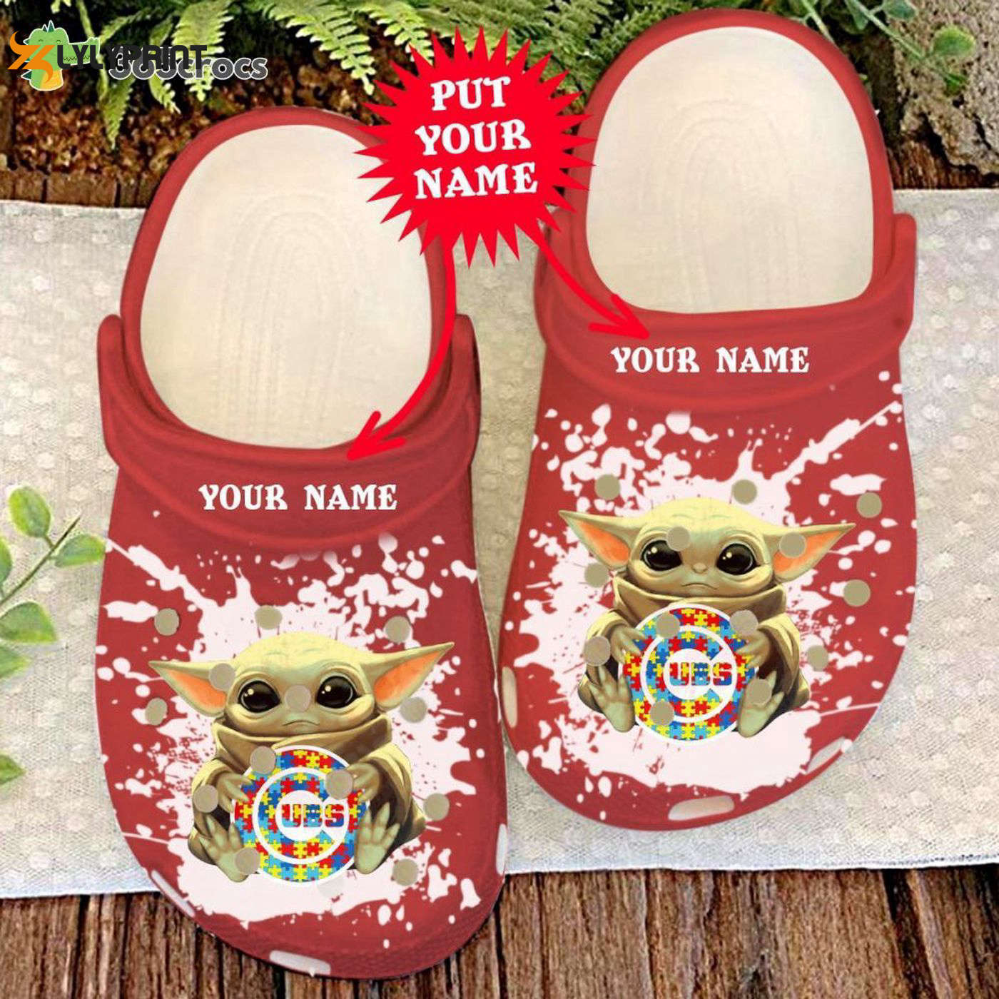 MLB Chicago Cubs Baby Yoda Autism Awareness Personalized Crocs Clogs For Men Women and Kids