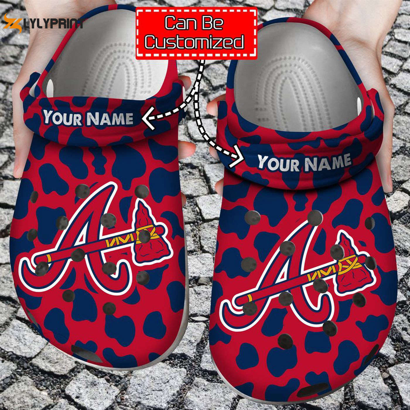 Custom Atlanta Braves Cow Animal Print Crocband Merch Crocs Clogs For Men Women and Kids
