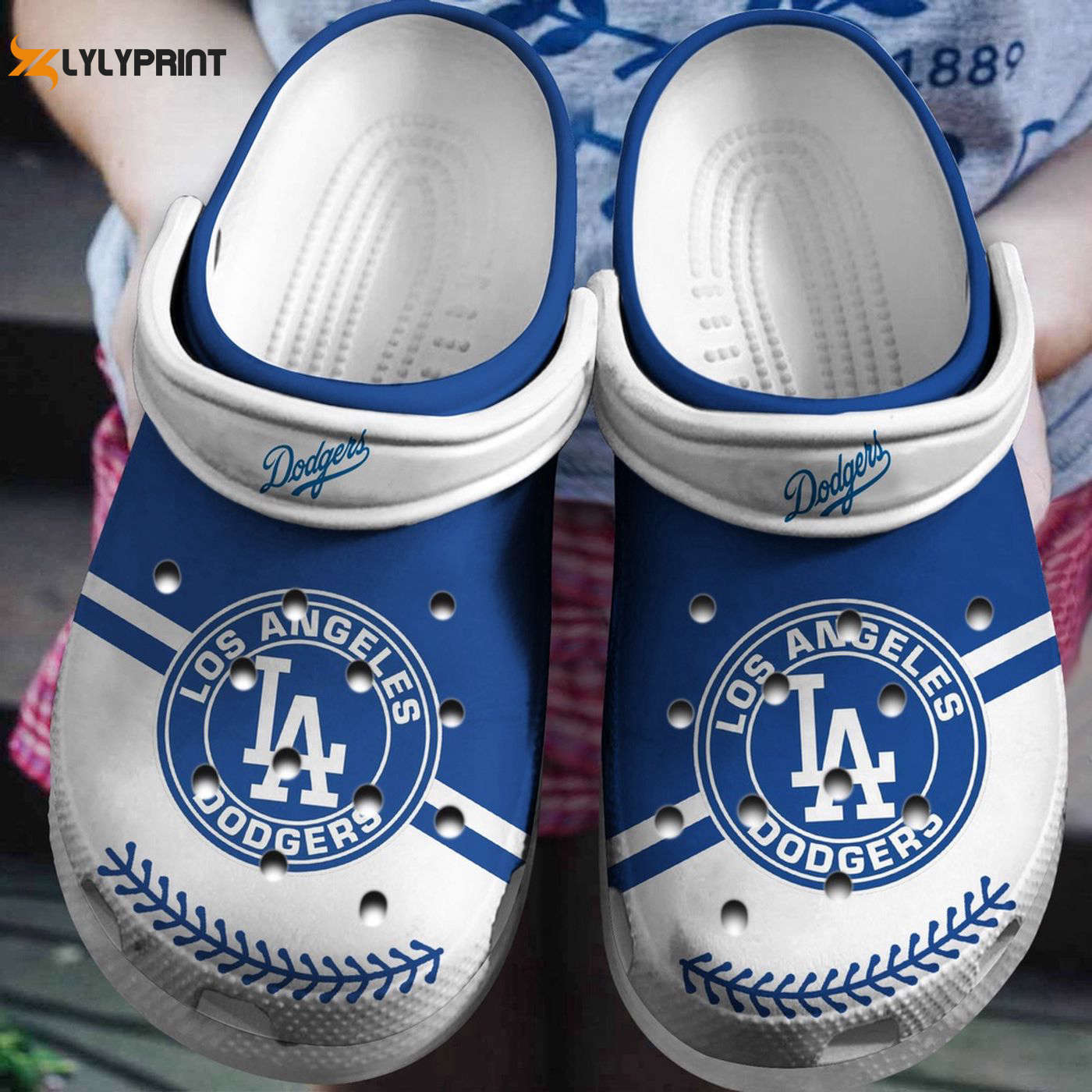 MLB Los Angeles Dodgers White-Blue Fan Baseball Crocs Clogs For Men Women and Kids