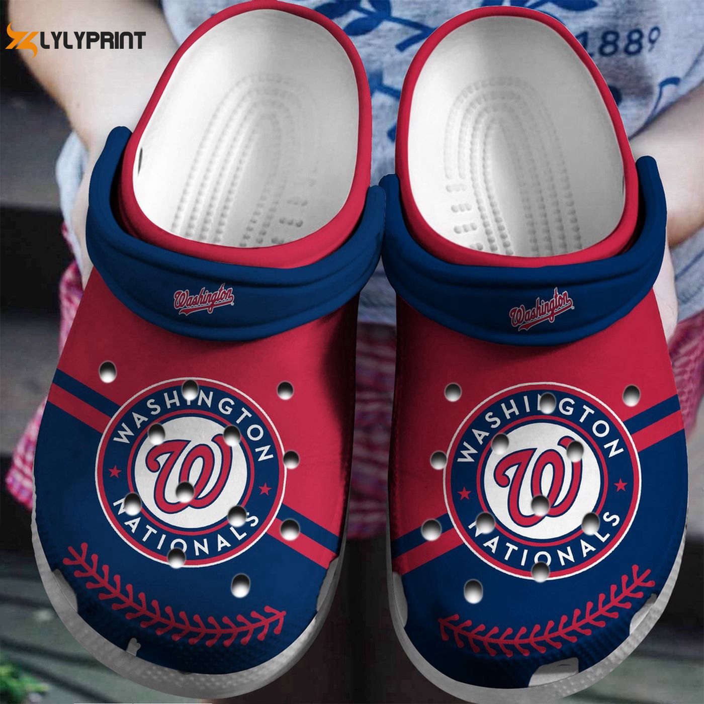 Washington Nationals MLB Red for Baseball FansNavy, Crocs Clogs For Men Women and Kids