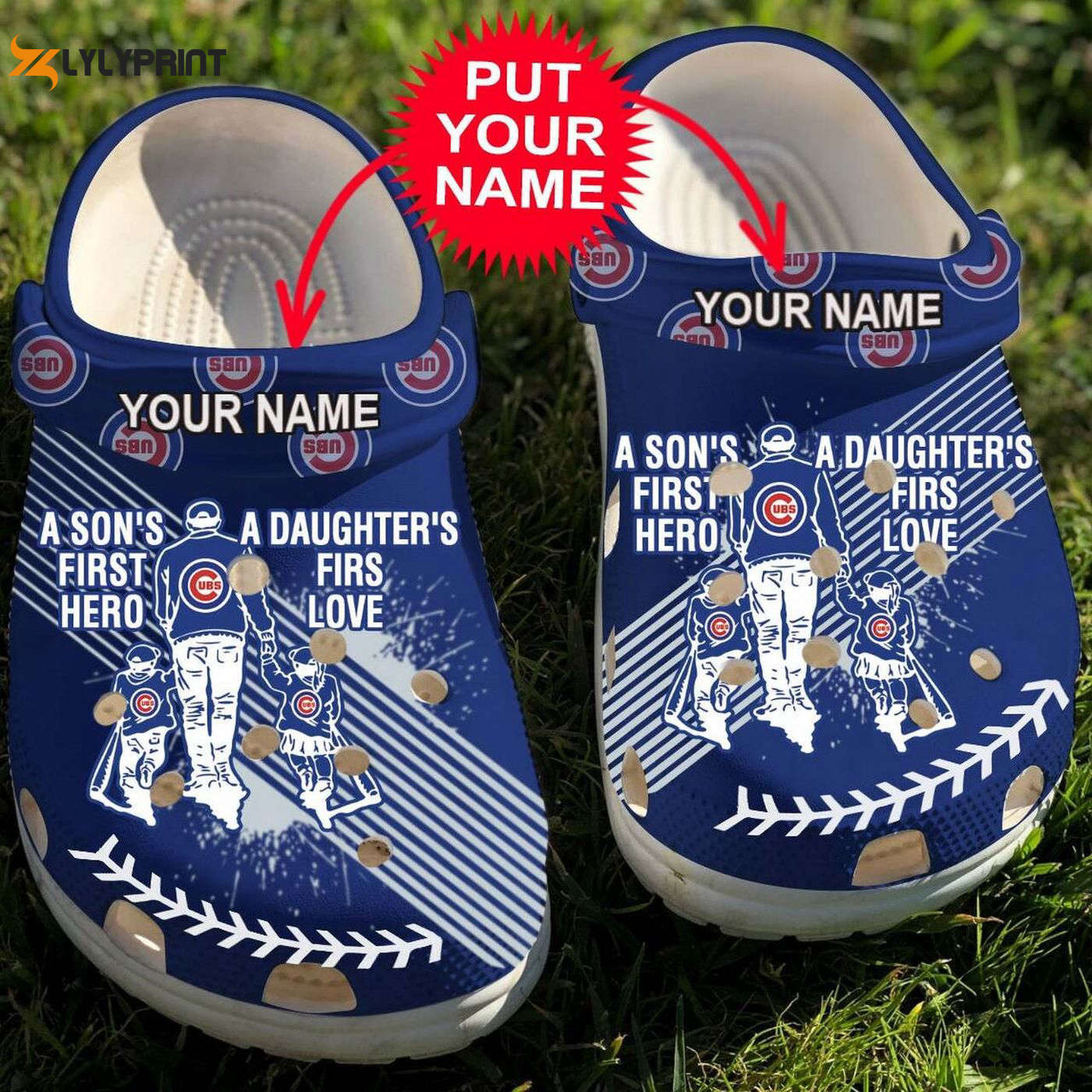 MLB Chicago Cubs Crocband Personalized Dad and Son Crocs Clogs For Men Women and Kids