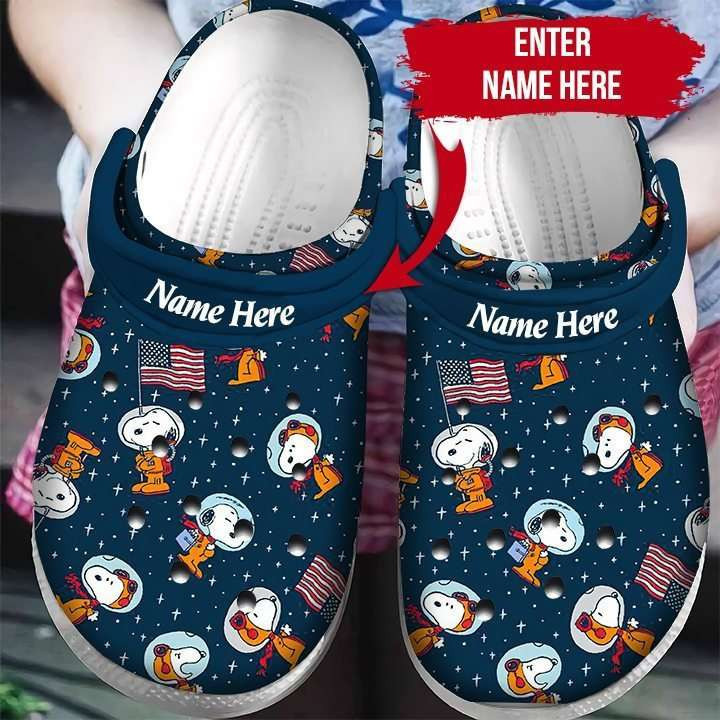 Personalized Snoopy Astronaut America Patriot Crocband Crocs Clogs For Men Women And Kids 44
