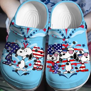 July 4Th Snoopy 3D, July 4Th Snoopy Crocs Clogs For Men Women And Kids 6