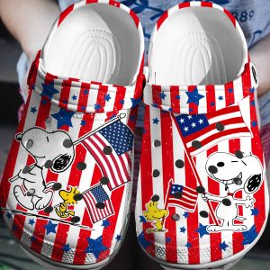 July 4Th Snoopy 3D, July 4Th Snoopy Crocs Clogs For Men Women And Kids 3