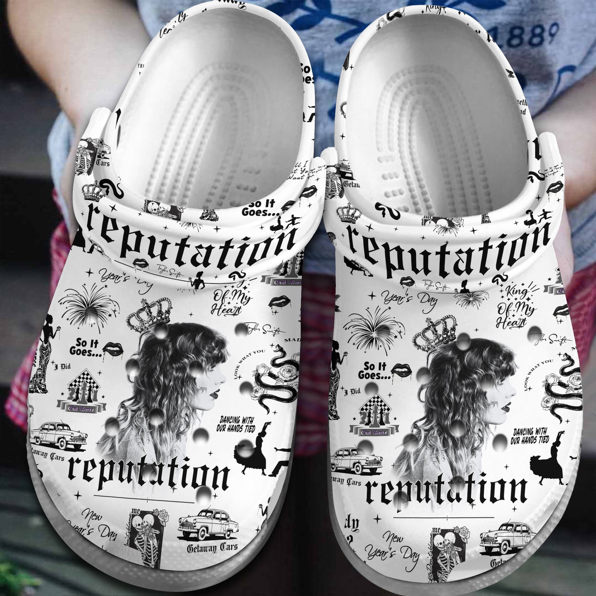 Taylor Swift Music Reputation Crocband Crocs Clogs For Men Women and Kids 9